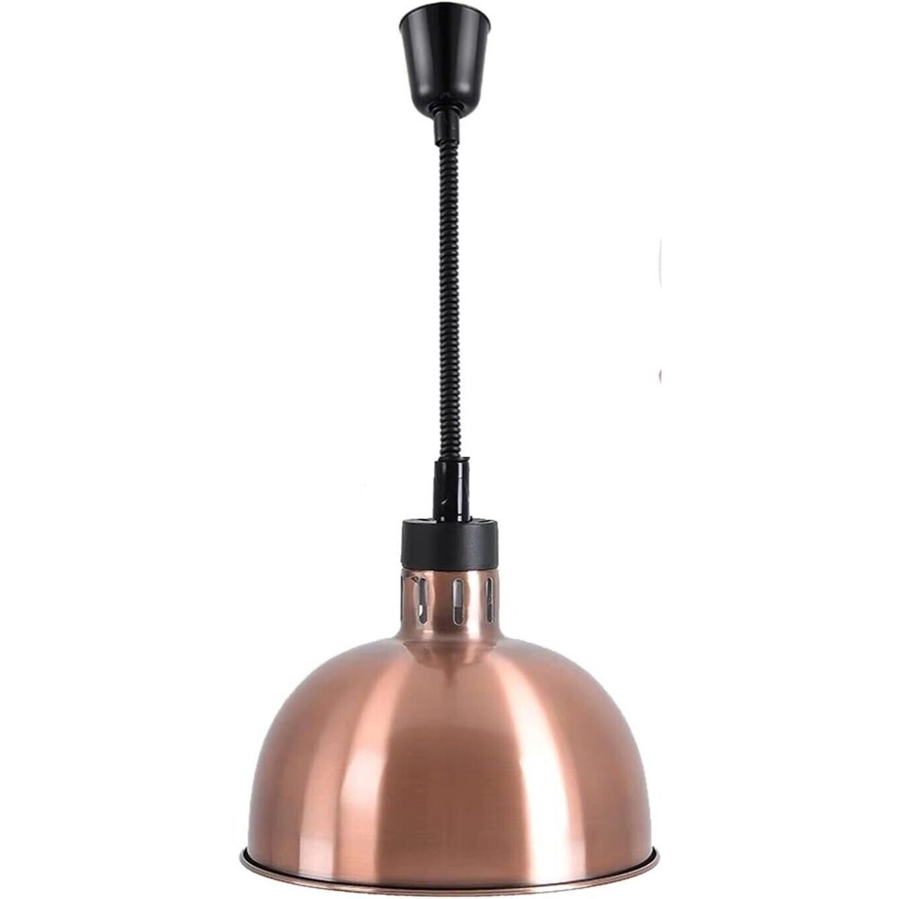 Hanging Food Heat Lamp Overhead Food Warmer Copper Finish Retractable (Dia 29cm)